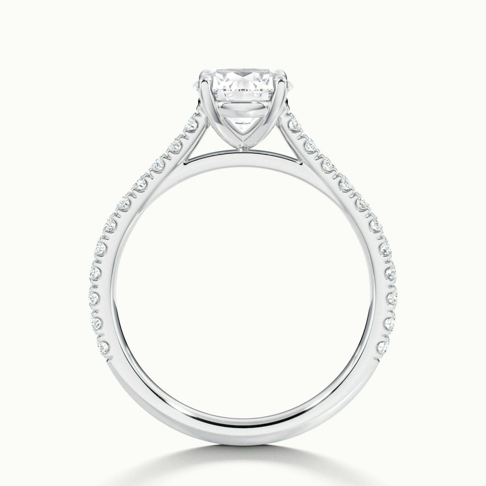 2.0CT Round Cut Moissanite Diamond Pave Engagement Ring