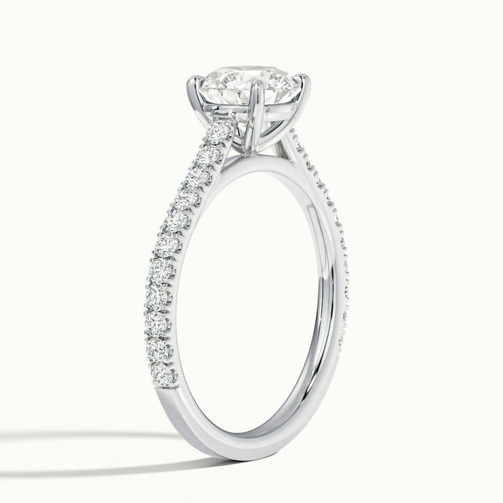 1.0CT Round Cut Diamond Moissanite Pave Engagement Ring for Her