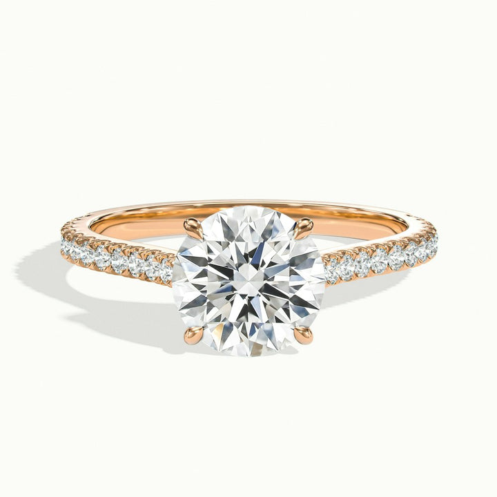 1.0CT Round Cut Diamond Moissanite Pave Engagement Ring for Her