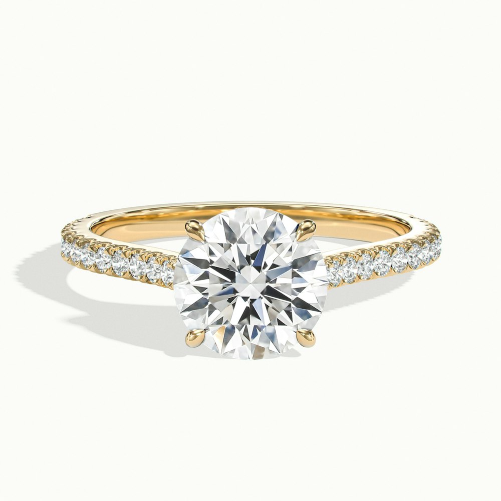 2.0CT Round Cut Moissanite Diamond Pave Engagement Ring