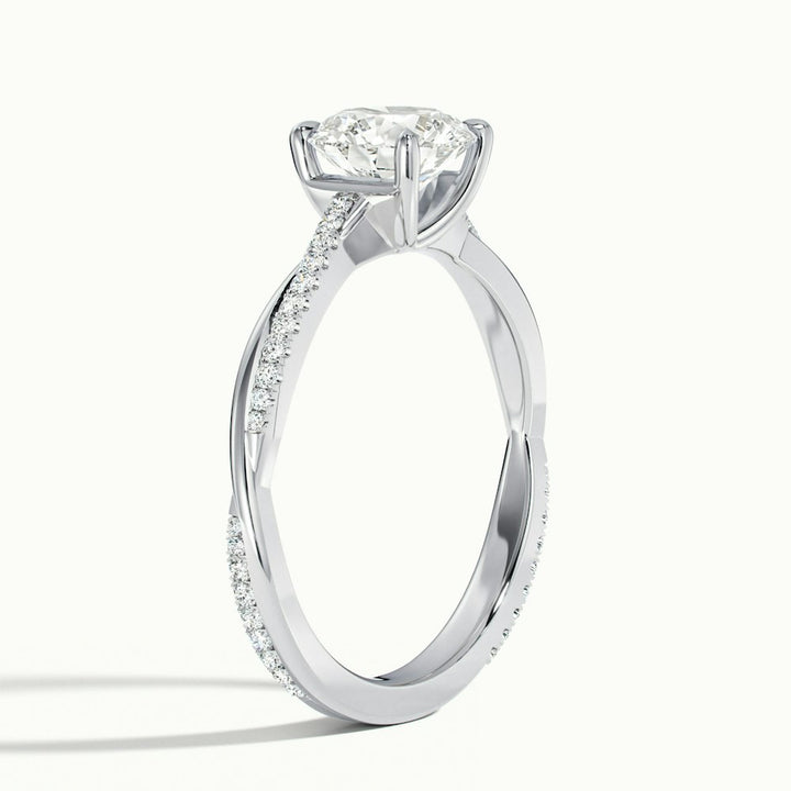 2.0CT Round Cut Moissanite Diamond Infinity Pave Engagement Ring