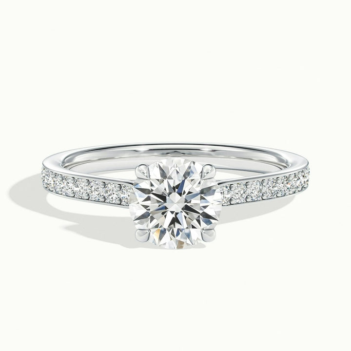 2.0CT Round Cut Moissanite Channel Set Pave Diamond Engagement Ring