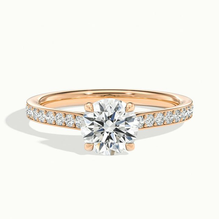 2.0CT Round Cut Moissanite Channel Set Pave Diamond Engagement Ring