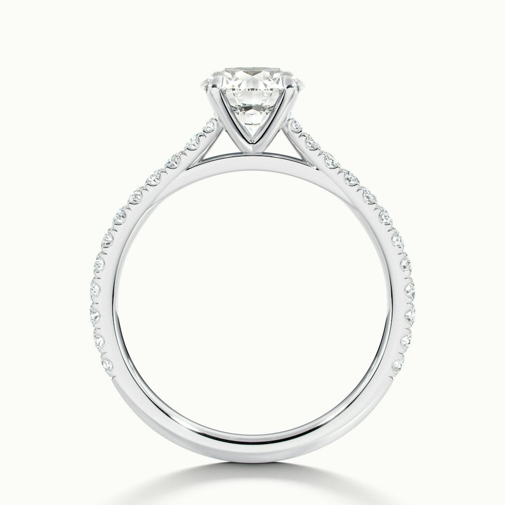 2.0CT Round Cut Moissanite Pave Diamond Engagement Ring