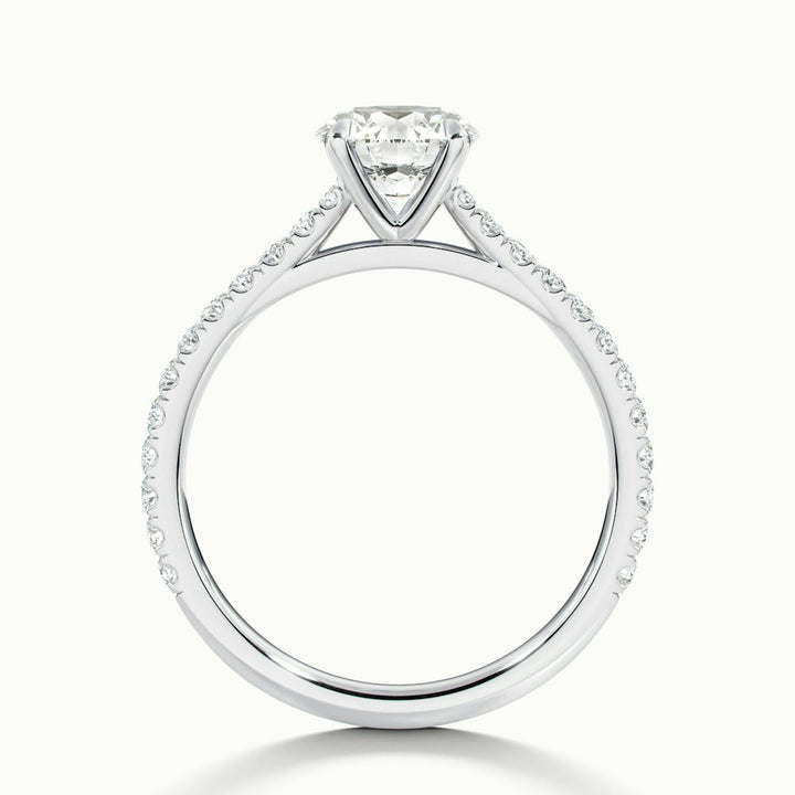 2.0CT Round Cut Moissanite Pave Diamond Engagement Ring