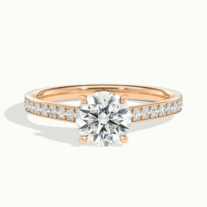 1.50CT Round Cut Channel Set Pave Moissanite Diamond Engagement Ring