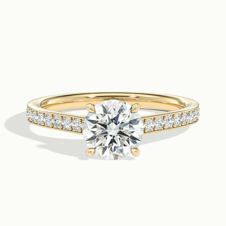 1.50CT Round Cut Channel Set Pave Moissanite Diamond Engagement Ring