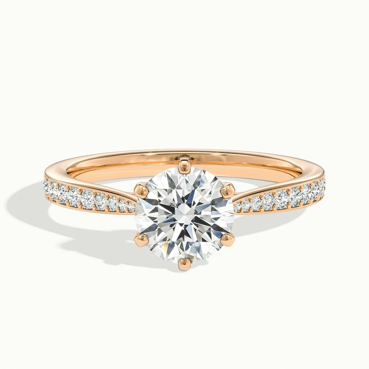 1.0CT Round Cut Channel Set Pave Moissanite Engagement Ring