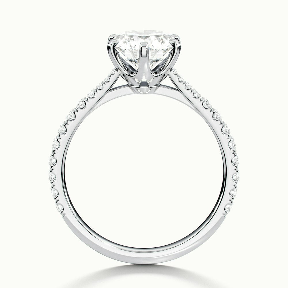 1.0CT Round Cut Diamond Pave Moissanite Engagement Ring