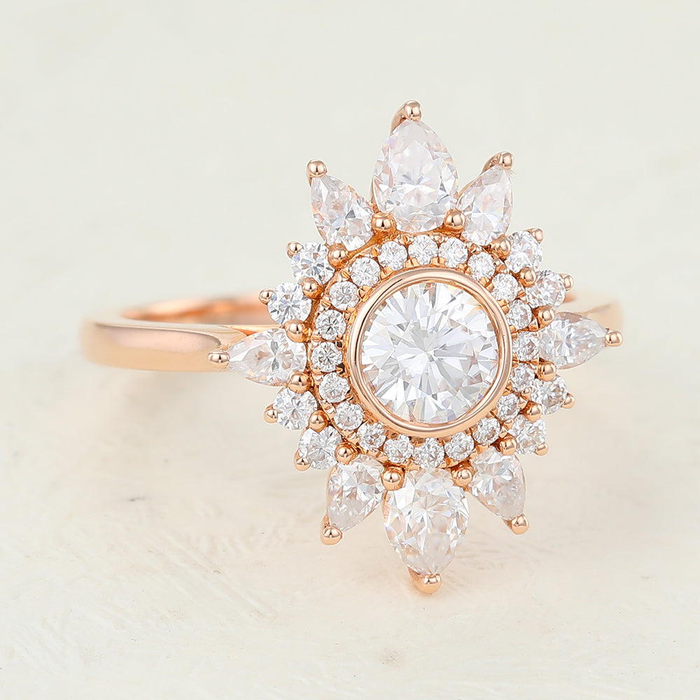 round-shaped-moissanite-cluster-halo-engagement-ring