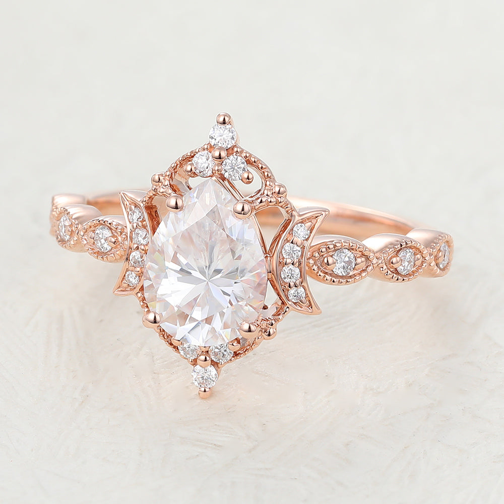 pear-shaped-moissanite-vintage-engagement-ring