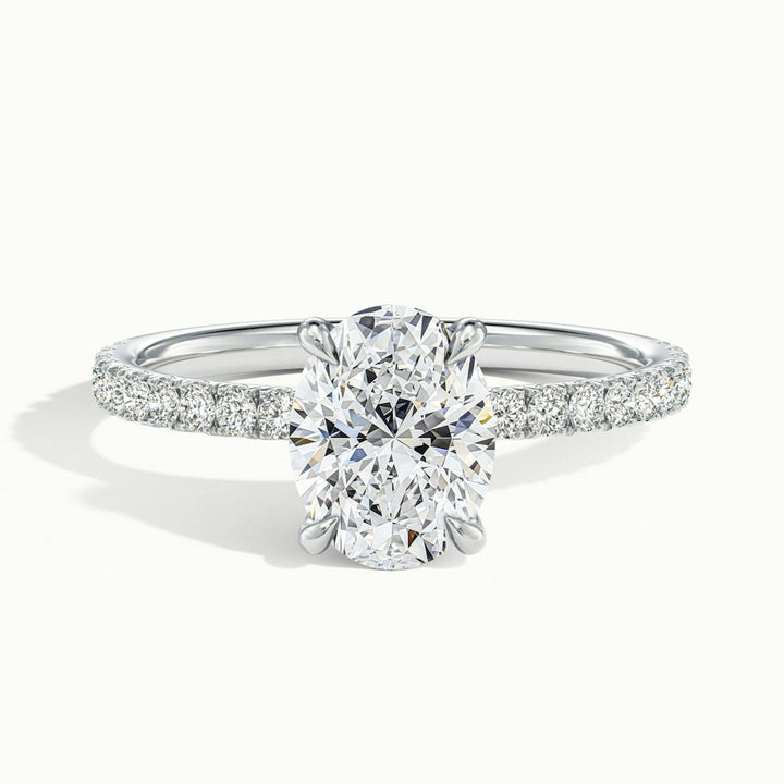 1.50CT Oval Cut Hidden Halo Diamond Moissanite Engagement Ring