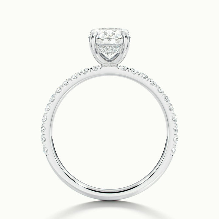 1.50CT Oval Cut Hidden Halo Diamond Moissanite Engagement Ring