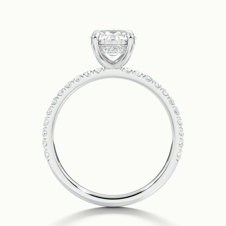 2.0CT Round Cut Hidden Halo Moissanite Diamond Engagement Ring