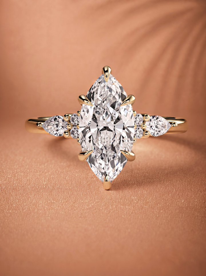 2.0CT to 3.0CT Marquise Lab Grown Diamond Seven Stone Engagement Ring