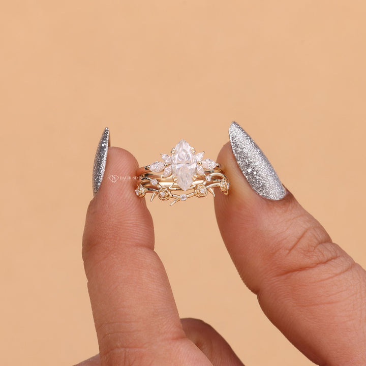 2CT Marquise Cluster Ring
Nature Inspired Diamond Ring
Marquise Cluster Engagement Ring
