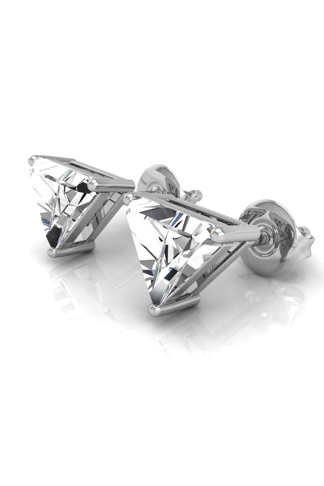 Triangle Shaped Moissanite Diamond Stud Earrings for Women