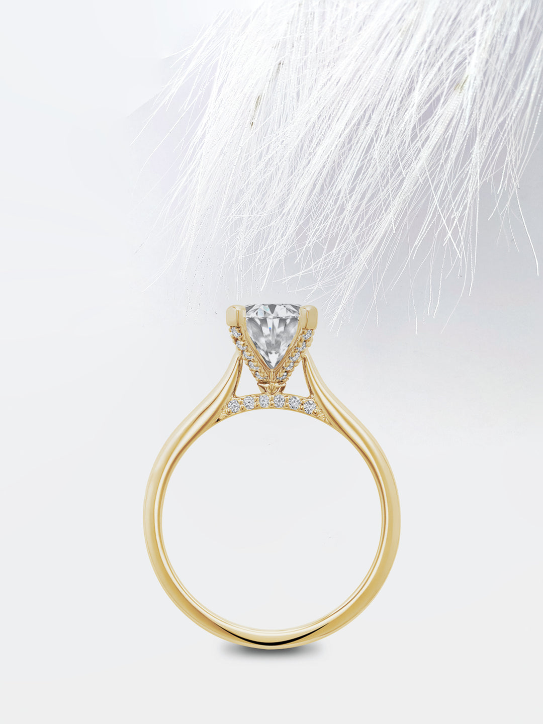 0.75CT Oval Cut Moissanite Bridge Diamond Engagement Ring