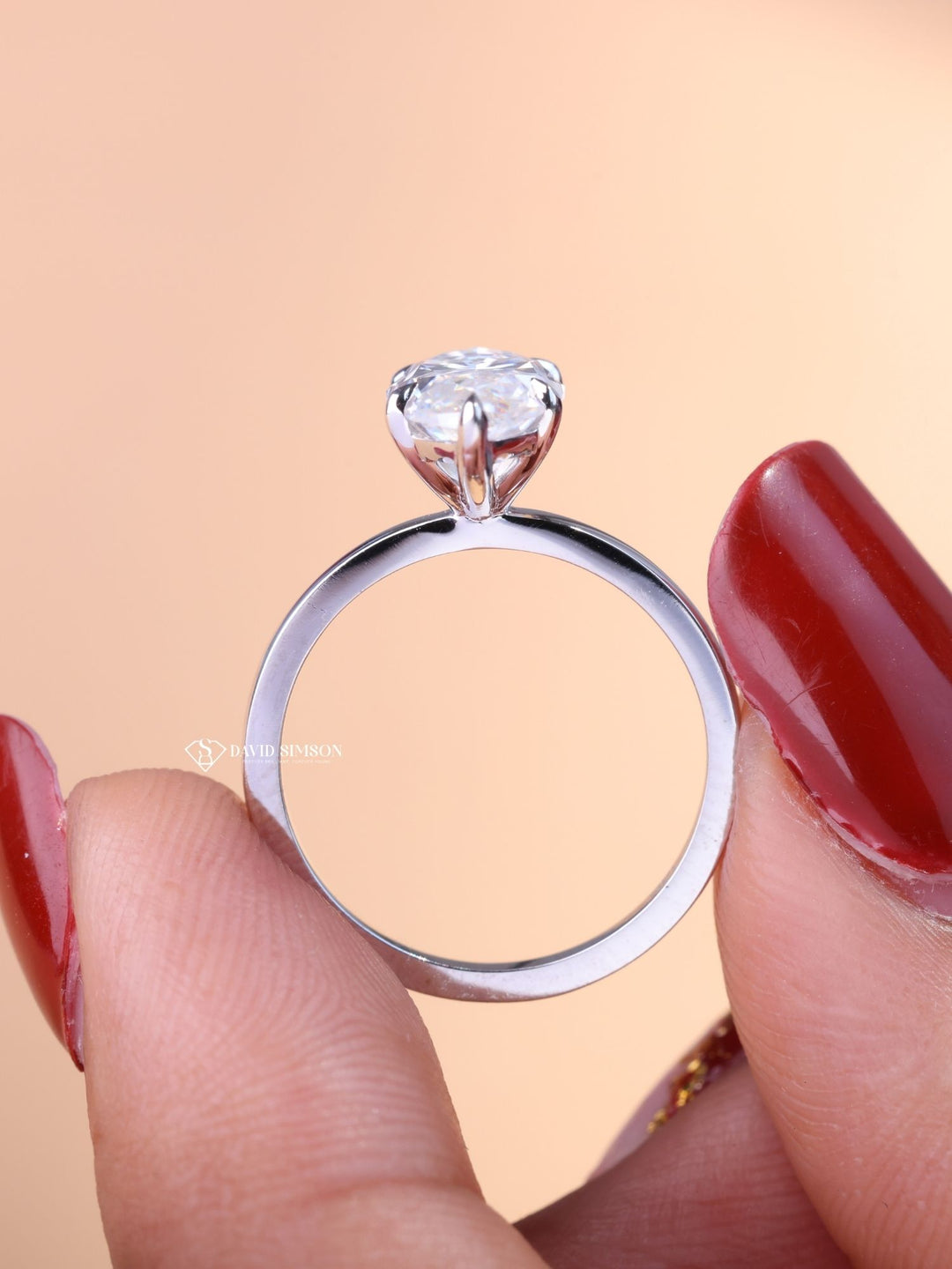 1.0CT-2.0CT Marquise Cut Moissanite Diamond Solitaire Engagement Ring