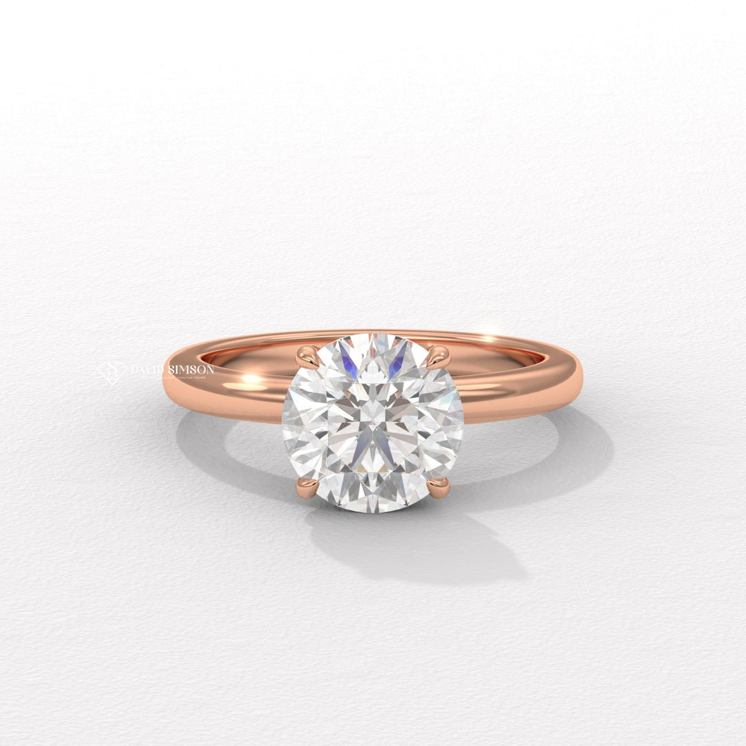 1.0CT-3.0CT Round Moissanite Diamond Tulip Set Engagement Ring