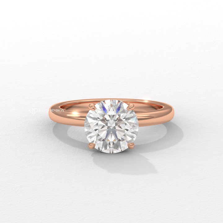 1.0CT-3.0CT Round Moissanite Diamond Tulip Set Engagement Ring