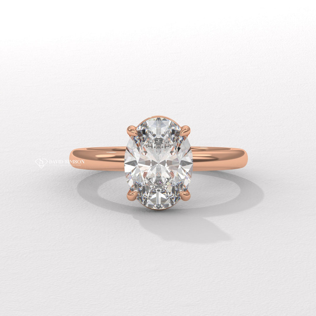 2.50CT-3.50CT Oval Moissanite Diamond Solitaire Engagement Ring