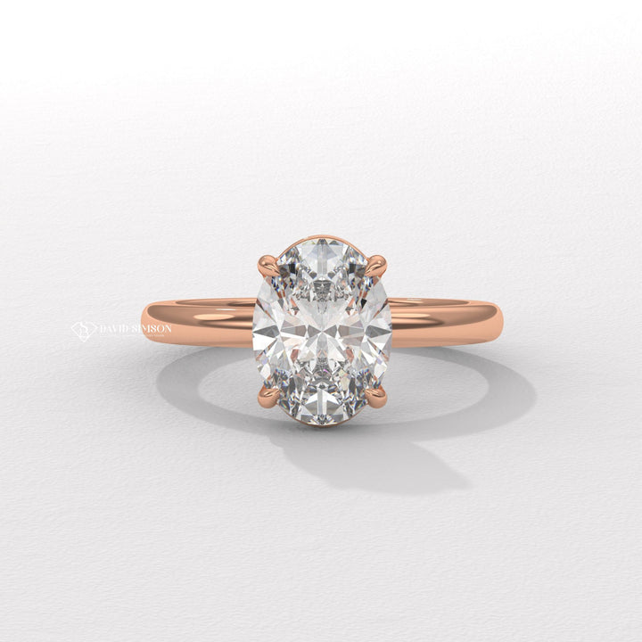 2.50CT-3.50CT Oval Moissanite Diamond Solitaire Engagement Ring