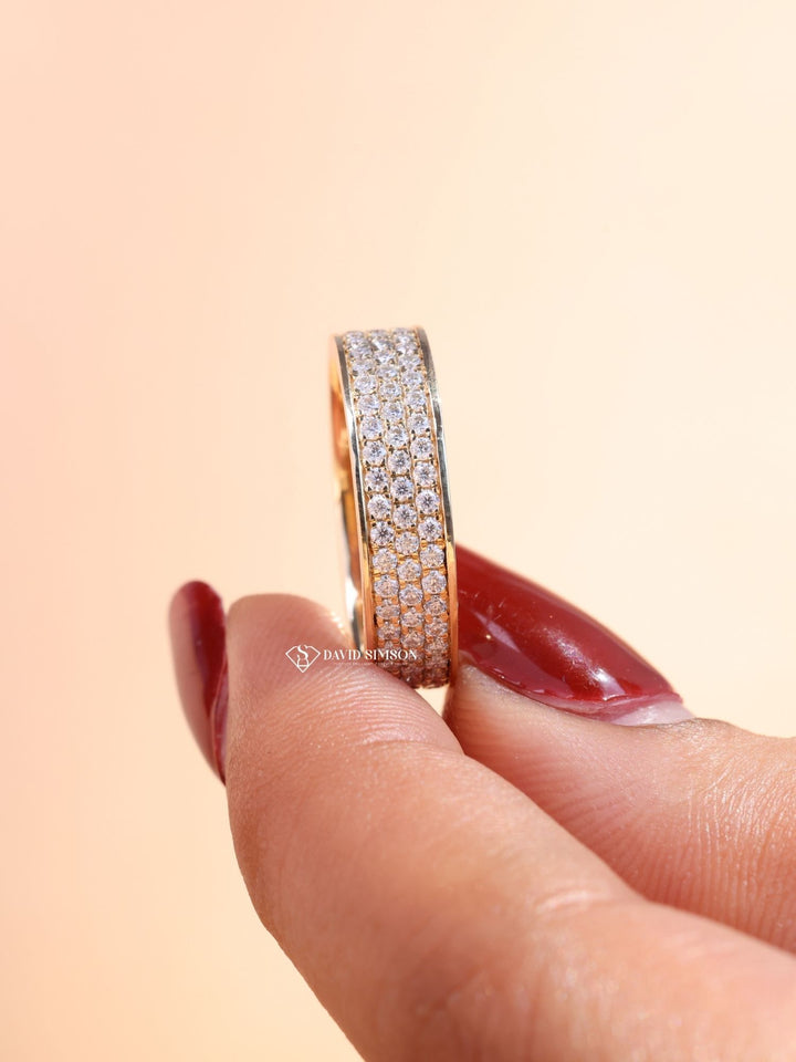 5mm Round Cut Moissanite Men's Diamond Wedding Band