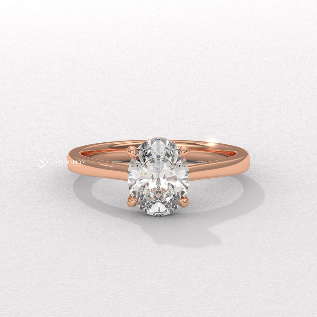 2.0CT-3.0CT Oval Moissanite Diamond Solitaire Engagement Ring