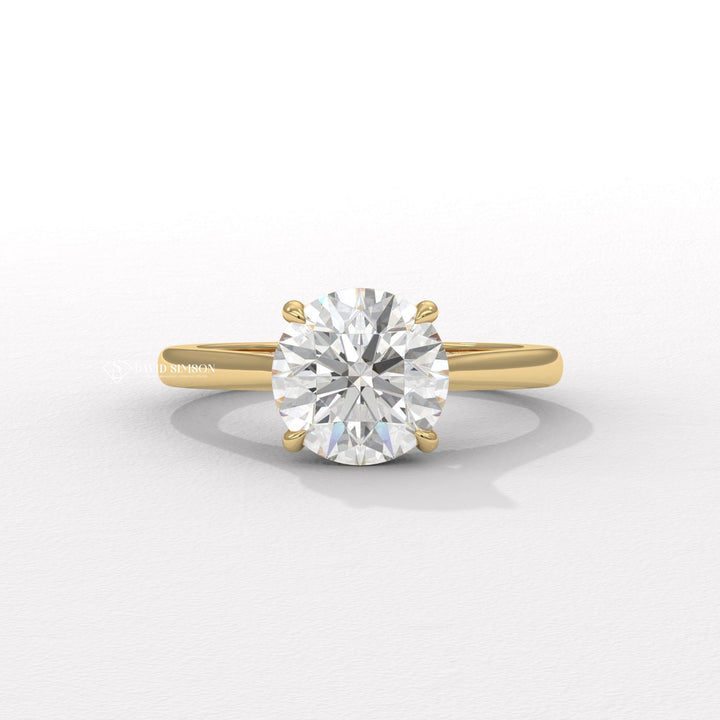 2.0CT-3.0CT Round Moissanite Diamond Hidden Halo Bridge Set Engagement Ring