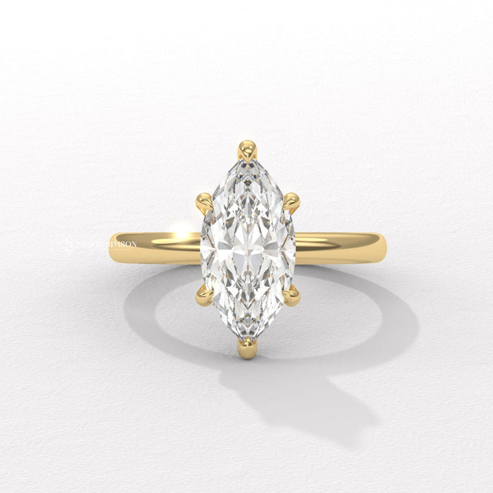 1.50CT-2.50CT Marquise Moissanite Hidden Halo Diomond Engagement Ring