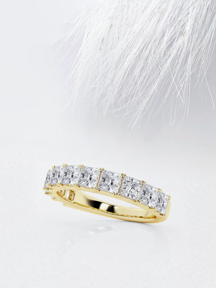 Princess F-VS2 Lab Grown Diamond Wedding Band in White Gold