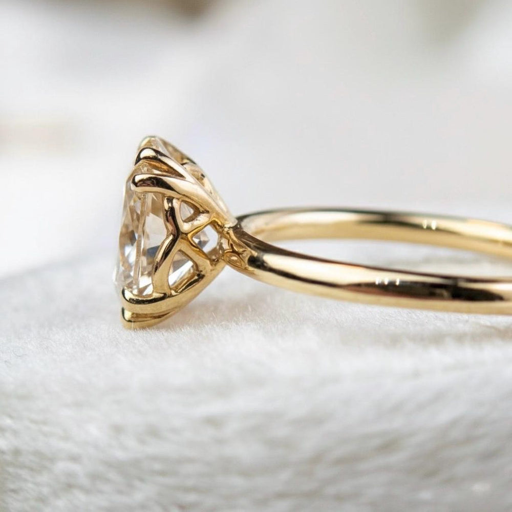 Oval Cut Solitaire
Yellow Gold Champagne Ring
Rose Gold Oval Ring
Champagne Bridal Jewelry
Unique Engagement Ring
