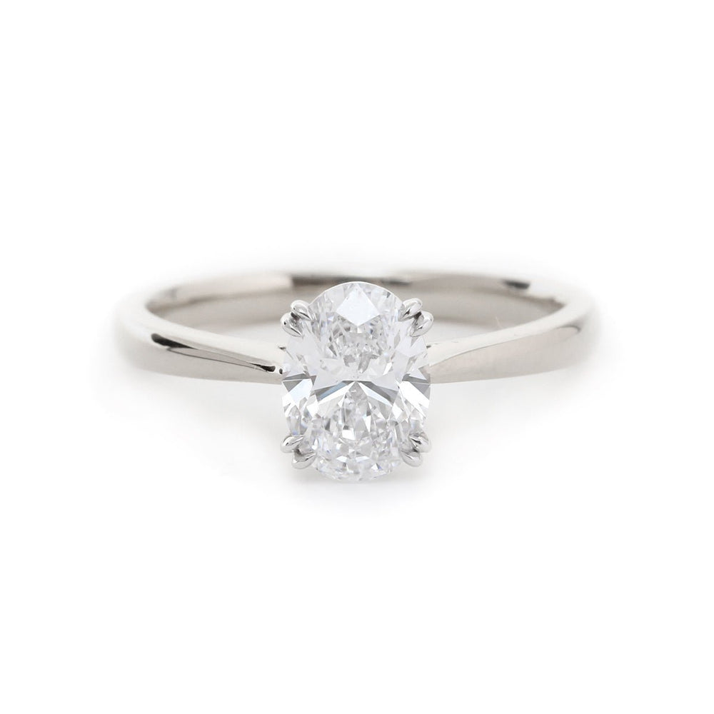 Moissanite Oval Diamond Cathedral Ring1.5ct Oval Moissanite SolitaireHigh Set Oval Moissanite Engagement Ring