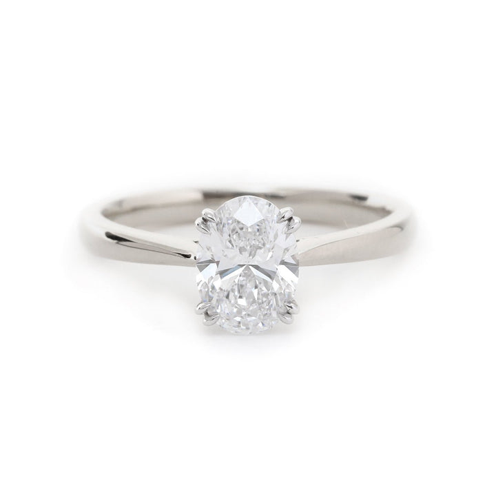 Moissanite Oval Diamond Cathedral Ring1.5ct Oval Moissanite SolitaireHigh Set Oval Moissanite Engagement Ring