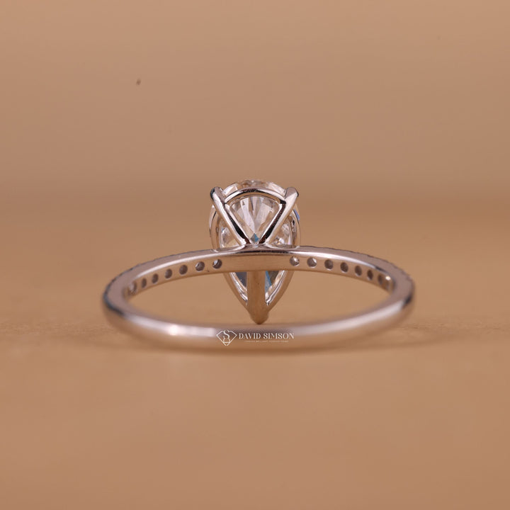Unique Pear Engagement Ring
Brilliant Cut Moissanite
Moissanite Pave Wedding Ring

