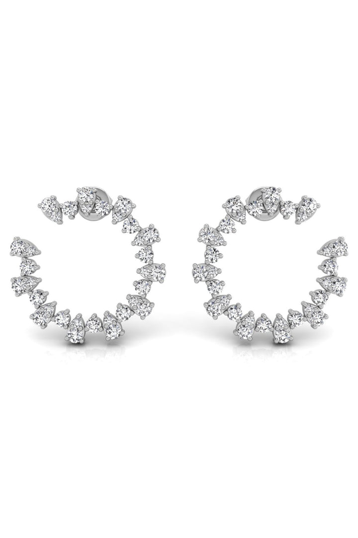 Round Cut Diamond Moissanite Circle Earrings for Women