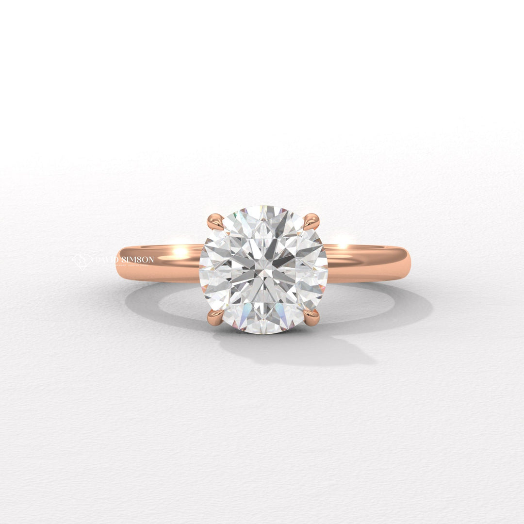 2.50CT-3.50CT Round Moissanite Solitaire Diomond Hidden Halo Engagement Ring