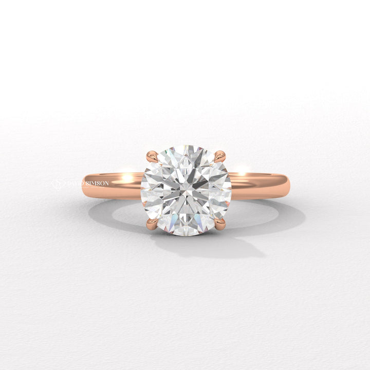 2.50CT-3.50CT Round Moissanite Solitaire Diomond Hidden Halo Engagement Ring