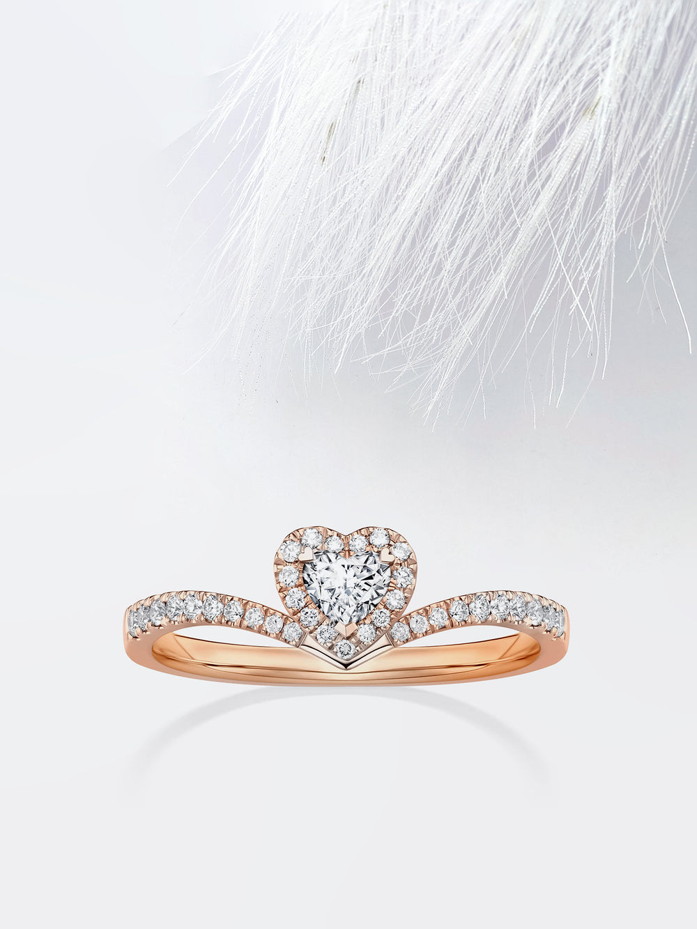 0.23CT Heart Shape Moissanite Halo Diamond Engagement Ring