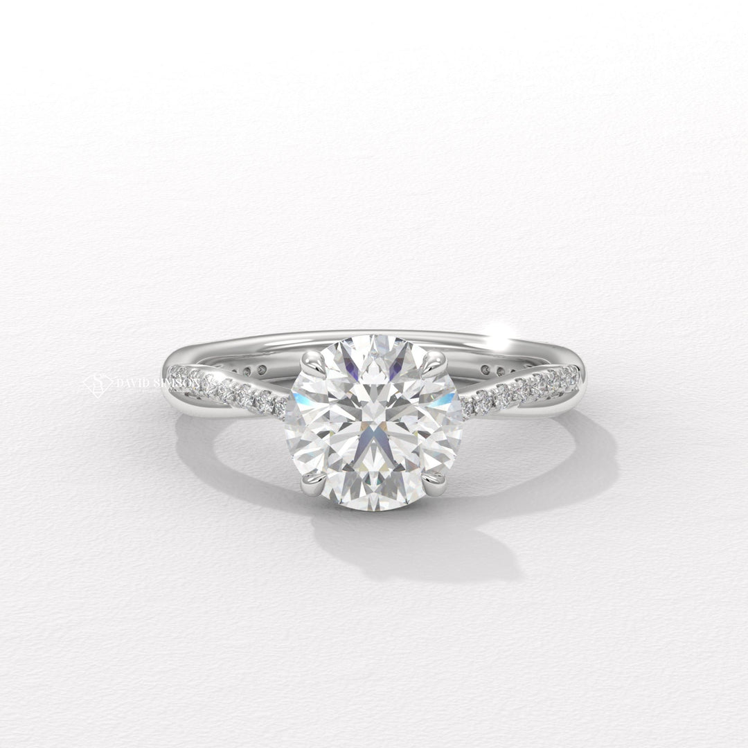 1.0CT-3.0CT Round Moissanite Infinity Diamond Engagement Ring