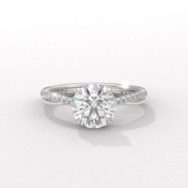 1.0CT-3.0CT Round Moissanite Infinity Diamond Engagement Ring