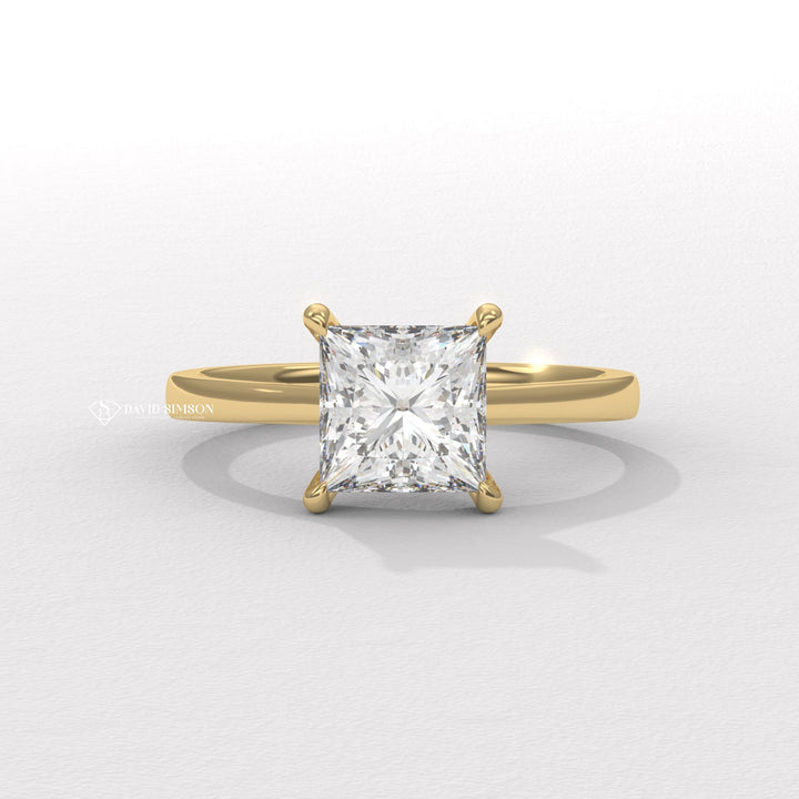 1.50CT-2.50CT Princess Moissanite Solitaire Diamond Engagement Ring