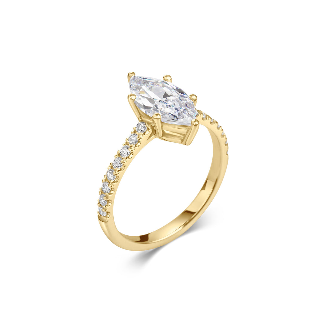 2ct Marquise Cut Lab Grown Diamond Pave Engagement Ring