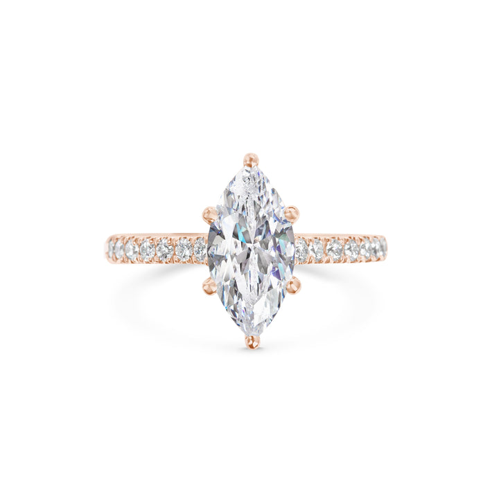 2ct Marquise Cut Lab Grown Diamond Pave Engagement Ring