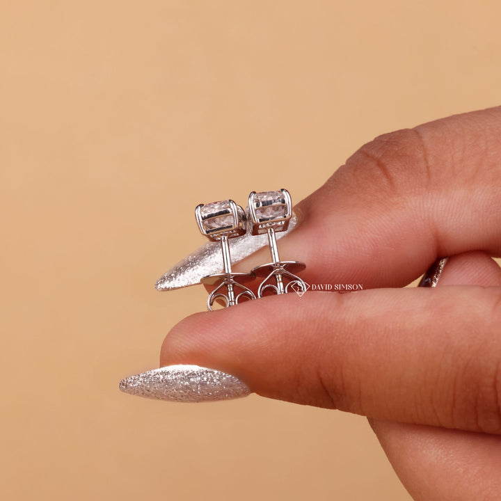 Yellow Gold Diamond Studs, Classic Diamond Studs, Radiant Cut Solitaire, Fine Jewelry Earrings, Birthday Gift for Her, Daily Wear Diamonds, Push Back Studs, Screw Back Diamond Studs, 