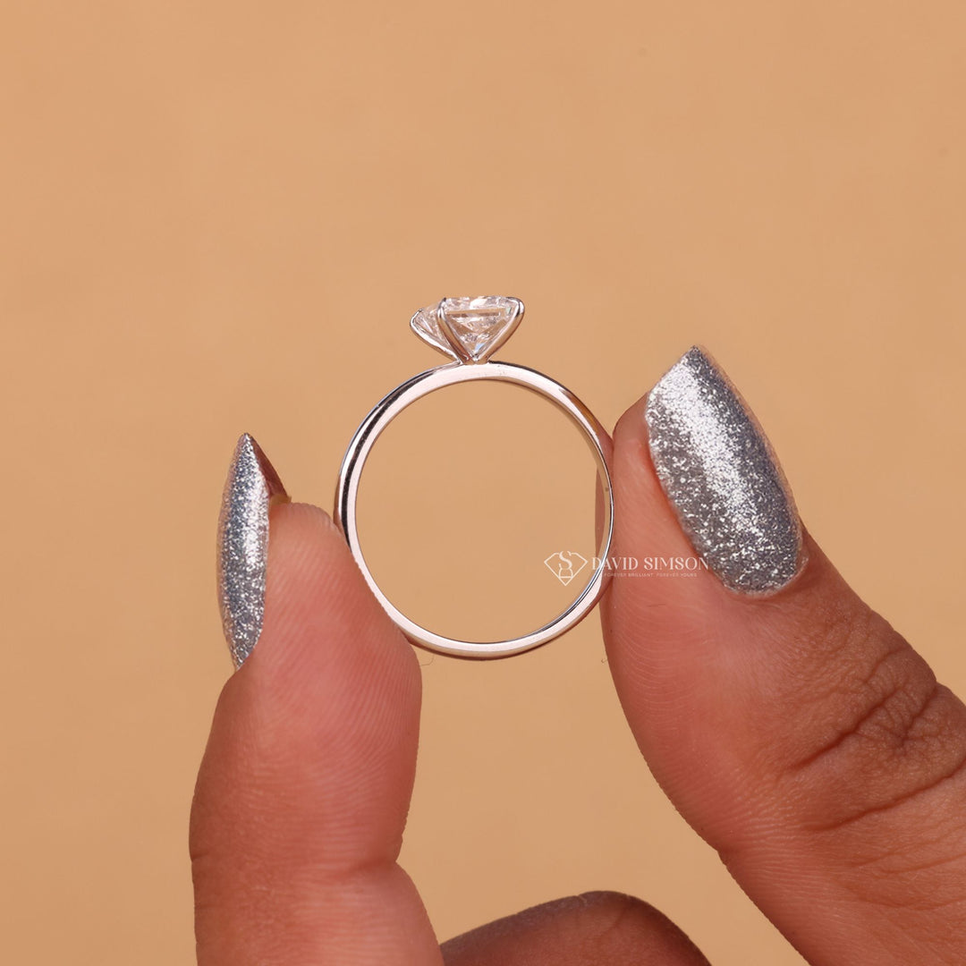  2ct Princess Cut Ring, 14k Gold Princess Ring, 18k Gold Moissanite Ring, White Gold Solitaire, Yellow Gold Princess Cut,