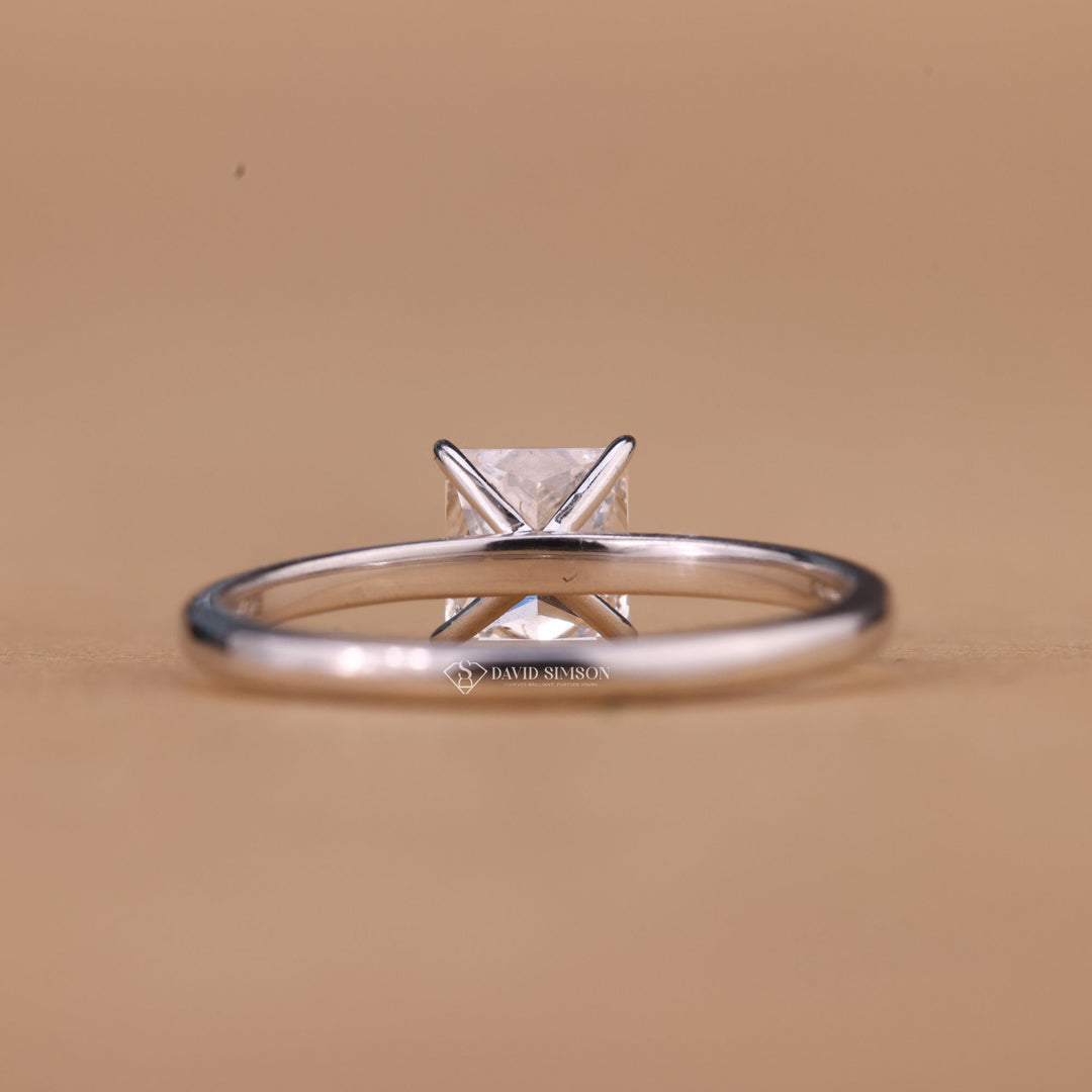 Yellow Gold Princess Cut, Rose Gold Engagement Ring, Conflict Free Moissanite, Sustainable Bridal Jewelry, Ethical Engagement Ring, Handmade Moissanite Ring, Dainty P