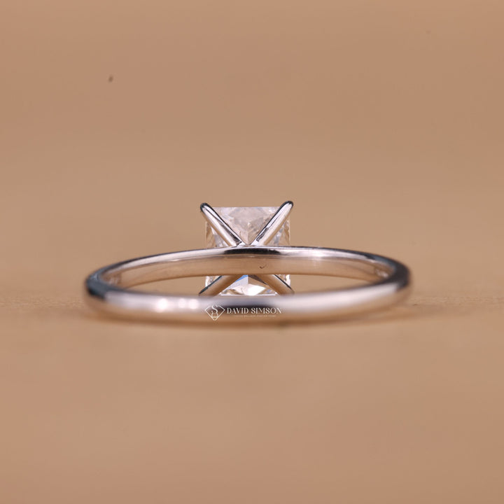 Yellow Gold Princess Cut, Rose Gold Engagement Ring, Conflict Free Moissanite, Sustainable Bridal Jewelry, Ethical Engagement Ring, Handmade Moissanite Ring, Dainty P