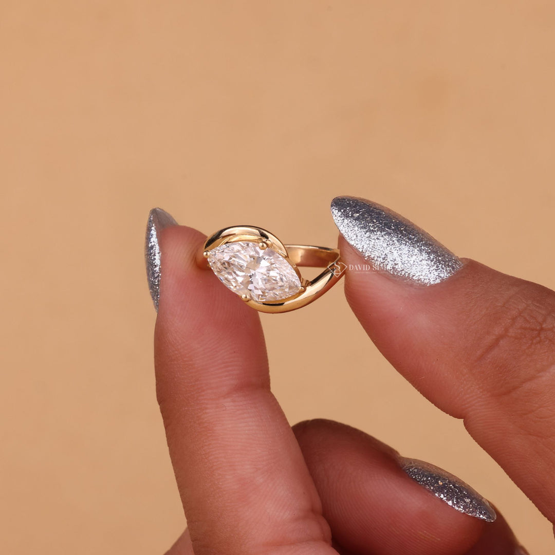3CT Marquise Moissanite
4CT Marquise Moissanite
East West Marquise Ring
